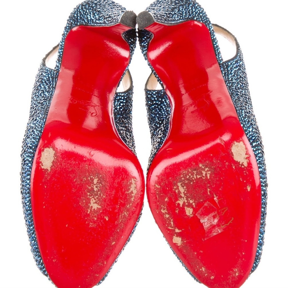 CHRISTIAN LOUBOUTINStrass-Embellished Slingback Pumps 38.5 - Picture 2 of 5